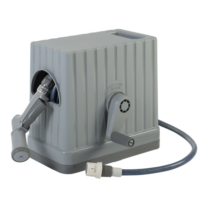 IRIS Plastic Retractable Hose Reel Box with Hose and Nozzle & Reviews